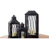 Black Metal Lanterns Set – 11.5", 16", 24" Height – Glass Paneled for Candles or Decor By Melrose - 2 of 3