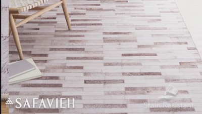 Rustic-Chic Beige & Brown Faux Hide 6' x 9' Washable Rug