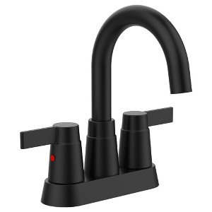 2-Handle Bathroom Sink Faucet 360 Degree High Arc Swivel Spout Centerset 4 Inch Vanity Faucet - 1 of 4