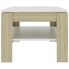 vidaXL Coffee Table Accent End Side Sofa Table for Living Room Engineered Wood - White and Sonoma Oak - 3 of 4