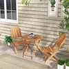 Resenkos Foldable Outdoor Bistro Set, Two Chairs And A Coffee Table, Acacia Wood, Natural Wood Finish - 4 of 4