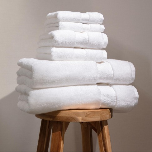 Quick-Dry Organic Cotton White Bath Towels, Set of 6 + Reviews
