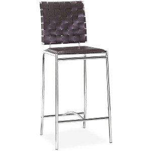 Zuo Criss Cross Counter Stool (Set of 2) Black - 1 of 3