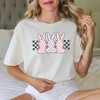 Simply Sage Market Women's Checkered Triple Bunnies Short Sleeve Garment Dyed Tee - M - Ivory - 2 of 2