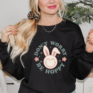 Simply Sage Market S.W.Smiley Be Hoppy Smiley Bunny Sweatshirt - 1 of 4