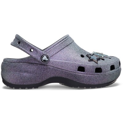 Crocs Womens Iridescent Glitter Platform Clogs