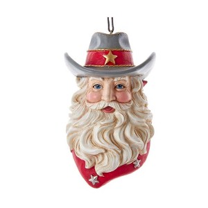 Kurt Adler Plastic Ornament for Christmas Tree, Western Santa Head - 1 of 1
