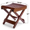 Sorbus Bamboo Folding Step Stool Bench - Great for Bathroom, Spa, Sauna, Collapsable Wooden Seat, Fully Assembled - 3 of 4