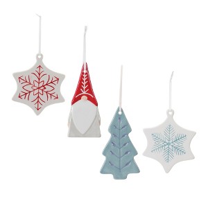 Christmas Hanging Decoration Set – 24 Ceramic Ornaments by Melrose - 1 of 3