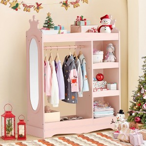 Arceso Kids Dress up Storage with Mirror,Armoire Wardrobe Closet for Kids Room - 1 of 4