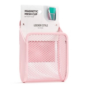 Magnetic Mesh Metal Locker Cup Blush Pink - Locker Style by UBrands