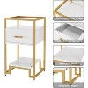 Acekool 2-Pack Nightstands with Storage Drawer & Shelves, Tempered Glass Top & Steel Frame Bedside Tables for Bedroom, Dorm - 4 of 4