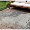 Khaki Charcoal And Ivory Abstract Washable Indoor Outdoor Area Rug - 2 of 4