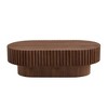 43.7" Modern Oval Drum Coffee Table, Handcrafted MDF & Wood Veneer Pedestal Center Table for Living Room or Office, Easy Assembly - 2 of 4