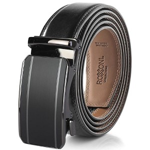 Roxoni Men's Ultra Soft Geniune Leather Rachet Rectangular Prism Dress Belt - 1 of 4