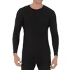 Men's Long Johns Shirt Fleeced Thermal Military Weight, Black - 2 of 3