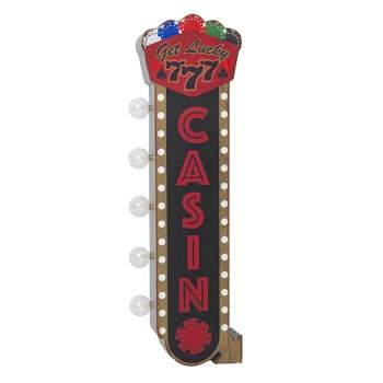 LED Get Lucky Casino Vintage Marquee Off the Wall Sign - American Art Decor