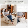 Modern Nursery Rocking Chair, Upholstered Glider Chair with High Backrest, Rocker Accent Armchair, Recliner Chair for Bedroom Living Room - 4 of 4