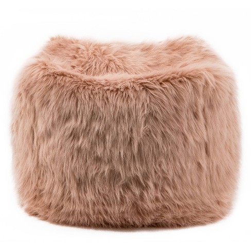 Faux fur ottoman store target