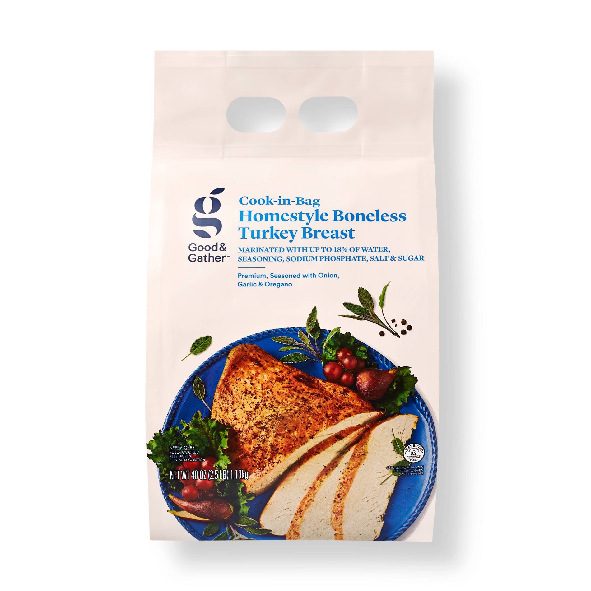 Cook-in-Bag Homestyle Boneless Turkey Breast - Frozen - 2.5lbs - Good & Gather™