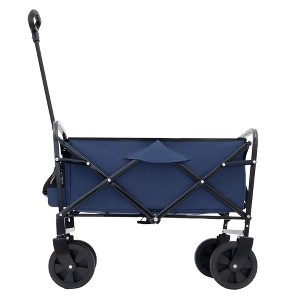 NAYSAYE Wagons Extension Collapsible Utility Cart with Dual Layer Design for Outdoor Use, Blue, 25.98"*17.32"*37.4" - 1 of 4