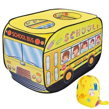 Fun Little Toys School Bus Pop-Up Tent with Backpack