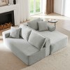 Aukfa 5-Seat L-Shaped Corduroy Sectional Sofa with 5 Pillows, No-Assembly Cloud Couch, High-Density Sponge, Perfect for Apartments - 4 of 4