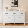 7 Drawer Dresser for Bedroom, Modern Wooden Chest of Drawers with Metal Handles, Wide Closet Dresser Organizer for Bedroom, Living Room - 3 of 4
