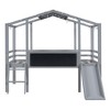 Whisen Playhouse Design Twin Size Loft Bed with Ladder and Slide - 4 of 4