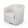 31.25" 100% Linen Fabric Contemporary Swivel Club Chair with Nailhead Accents - 4 of 4