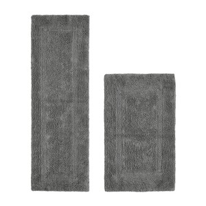 Lux Premium 100% Cotton Tufted Solid Reversible 2 Piece Bath Rug Set – Ultra-Soft, Water-Absorbent, Durable, Machine Washable Bathroom Rug - 1 of 4