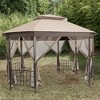Costway 10' x 12' Octagonal Patio Gazebo Canopy Shelter Double Top W/Netting Sidewalls - 4 of 4