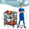 MOEPISY Garage Ball Rolling Storage Rack Large Capacity Basketball Holder with Elastic Rope [Hold 12-15 Balls] - 2 of 4