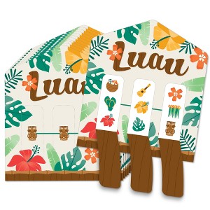 Big Dot of Happiness Tropical Luau - Hawaiian Beach Party Game Pickle Cards - Pull Tabs 3-in-a-Row - Set of 12 - 1 of 4