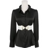 INSPIRE CHIC Women's Bow Buckle Elastic Waist Seal Belts - 4 of 4