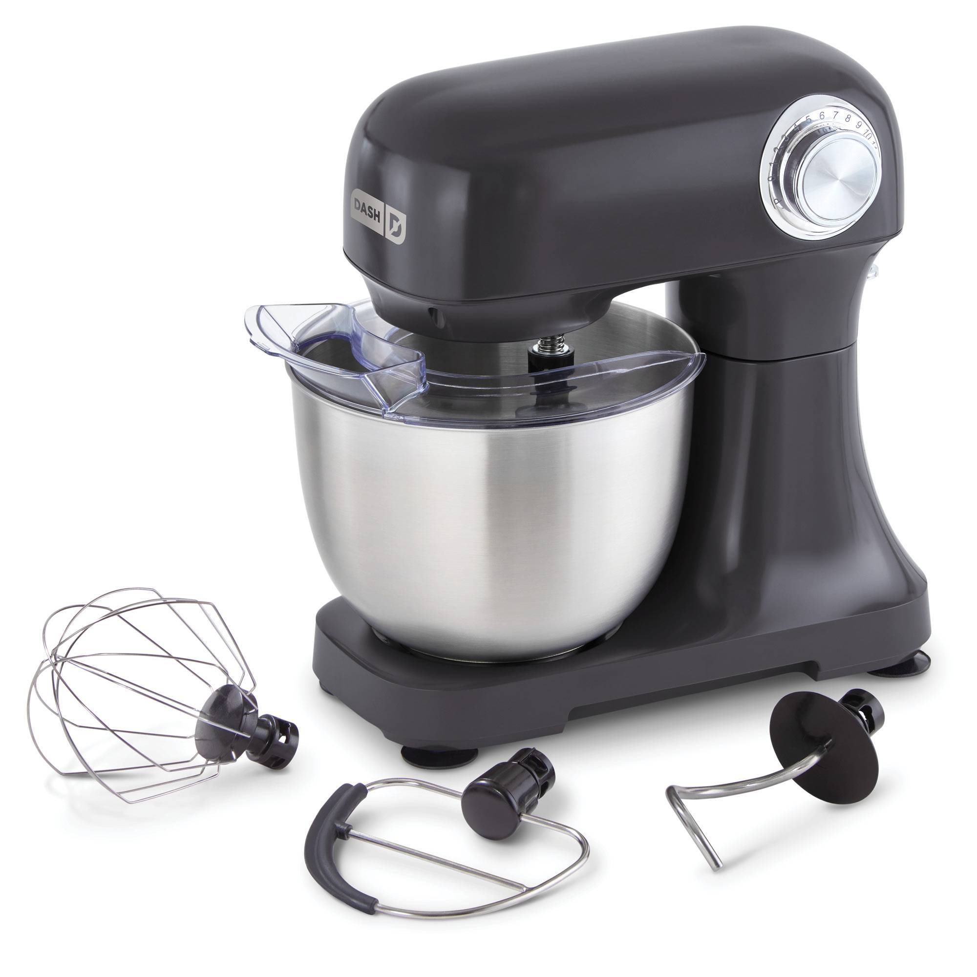 Dash Tilt Head 3.5qt 12-Speed Stand Mixer with 3 Attachments Dark Gray
