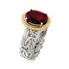 Ross-Simons 3.40 Carat Garnet Byzantine Ring in Sterling Silver and 14kt Yellow Gold - 3 of 4