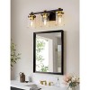 DORESshop20 in. 3-Light Black and Gold Bathroom Vanity Light with Clear Glass Shades for Mirror and Vanity (Bulbs Not Included) - 3 of 4