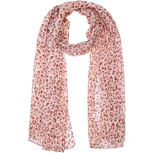 INSPIRE CHIC Women's Leopard Printed Chiffon Square/Long Lightweight Soft Sheer Neck Scarves 1Pc - 1 of 4