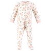 Hudson Baby Girls Cotton Sleep and Play, Pink Taupe Florals - 3 of 4