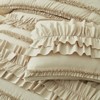 FIONECA Handcrafted Ruffled Ruching Bedding Set Elegant Romantic Farmhouse Neutral Tone - 3 of 4