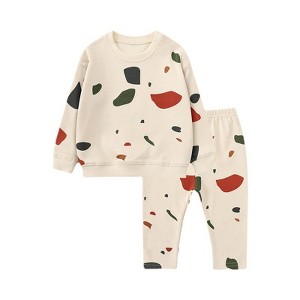 MyKids-USA Baby 1pcs Print Pattern Tops Combo Trousers Underwear Cotton 2 Pieces Sets - 1 of 4