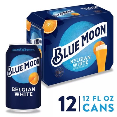 Blue Moon Belgian White Wheat Ale Beer - 12pk/12 fl oz Cans