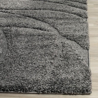 Gray 8' x 10' Handmade Tufted Abstract Shag Rug