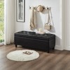 45.00"Upholstered tufted button storage bench ,Linen fabric entry bench with spindle wooden legs, Bed bench- Dark Gray - 2 of 4