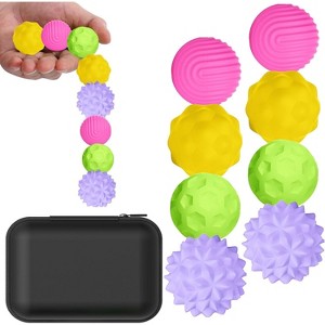 Portable Silicone Stress Balls 4-Pack, Sensory Fidget Toys for Calming, Ideal for Travel, Anxiety Relief - 1 of 4