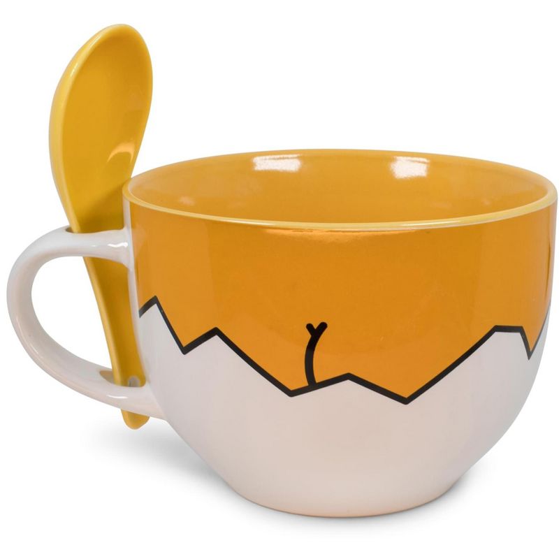 Silver Buffalo Sanrio Gudetama Ceramic Soup Mug With Spoon | Holds 24 Ounces, 2 of 7
