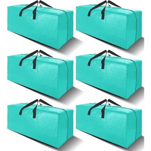 6/12pack Heavy Duty Extra Large Moving Bags W/Backpack Straps - Strong Handles & Zippers - 1 of 4