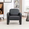 SEYNAR Modern PU Leather Accent Chair with Tubular Multifunctional Legs for Living Room - 2 of 4