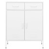 vidaXL Storage Cabinet White 31.5"x13.8"x40" Steel - 2 of 4
